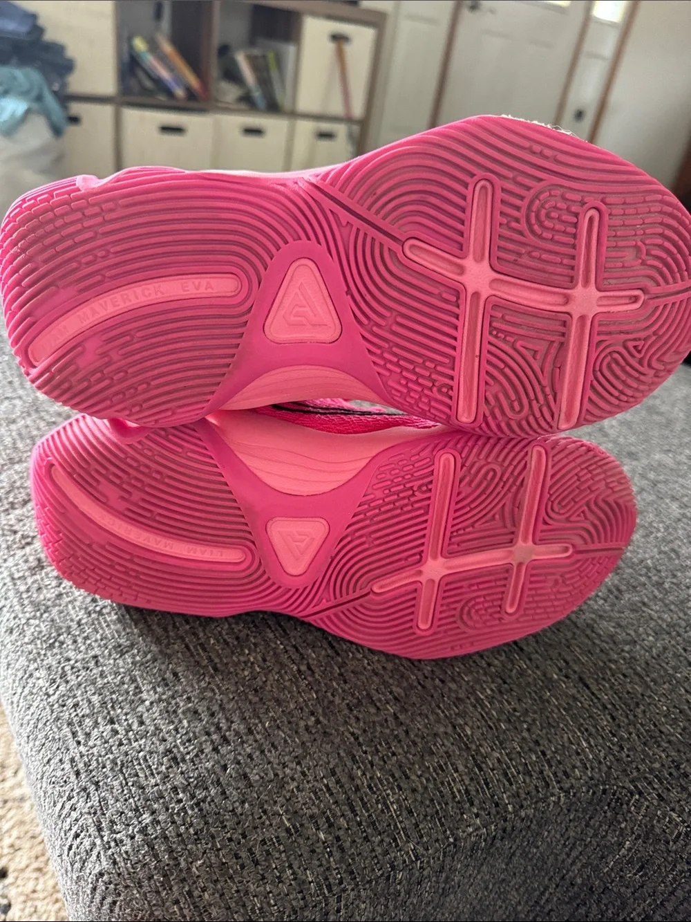 Nike Kids size5 Hot Pink Sabrina basketball shoes with Yellow Swoosh and Orange